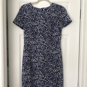 Jaeger blue / purple / black leopard print dress,